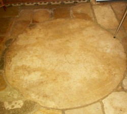 The mill stone in the kitchen